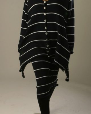 Bold Stripe Flattering Long Line Jacket